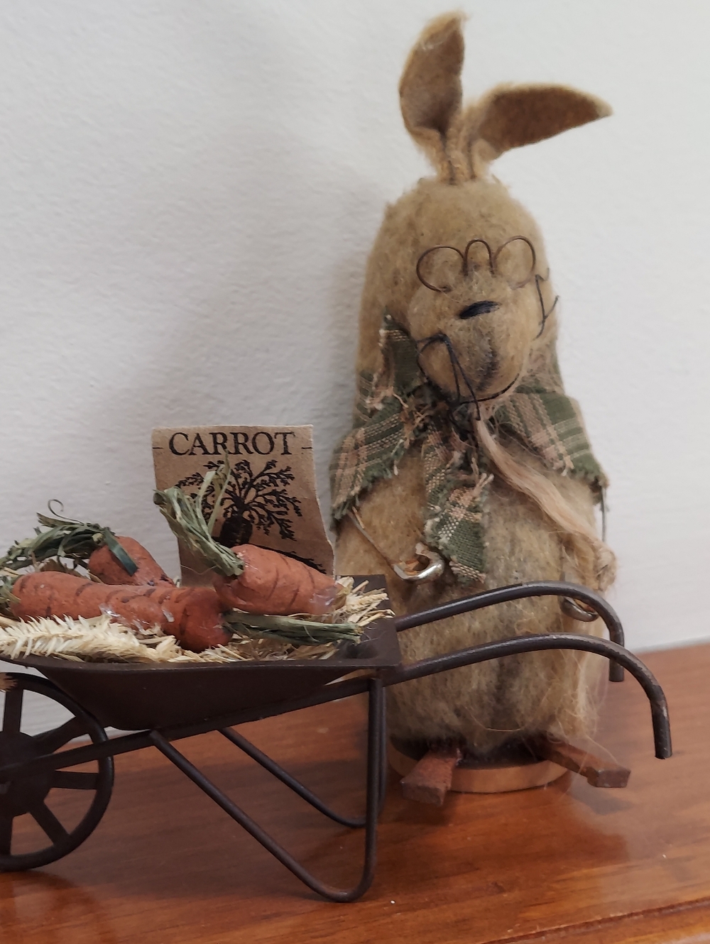 Primitive Bunny and Wheelbarrow